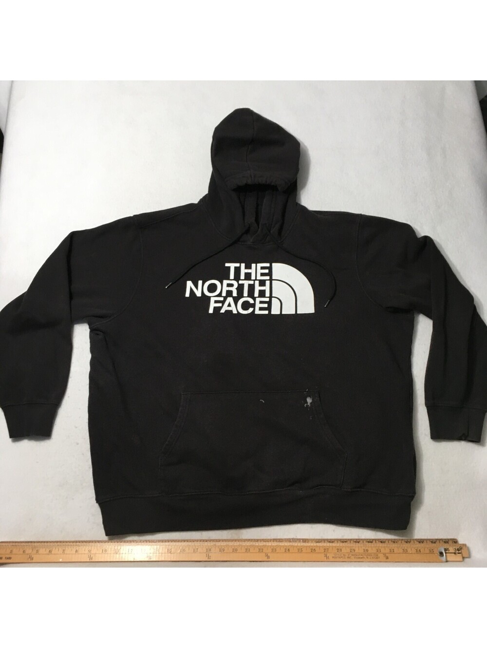 The North Face Men's Half Dome Pullover Long-Sleeve Hoodie Black/White STAINED